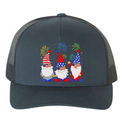 4th of July Gnomes Patriotic American Flag Cute Gnome Yupoong Adult 5-Panel Trucker Hat