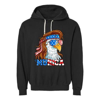 4th Of July Bald Eagle Mullet Murica Usa Usa Merica Garment-Dyed Fleece Hoodie