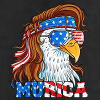 4th Of July Bald Eagle Mullet Murica Usa Usa Merica 7 Panel Mesh Trucker Snapback Hat