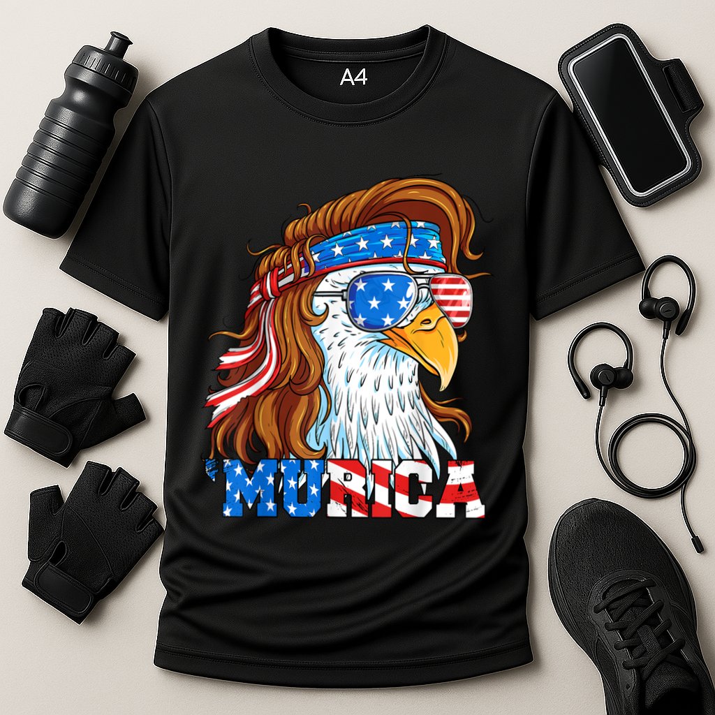 4th Of July Bald Eagle Mullet Murica Usa Usa Merica Cooling Performance Crew T-Shirt