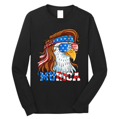 4th Of July Bald Eagle Mullet Murica Usa Usa Merica Long Sleeve Shirt