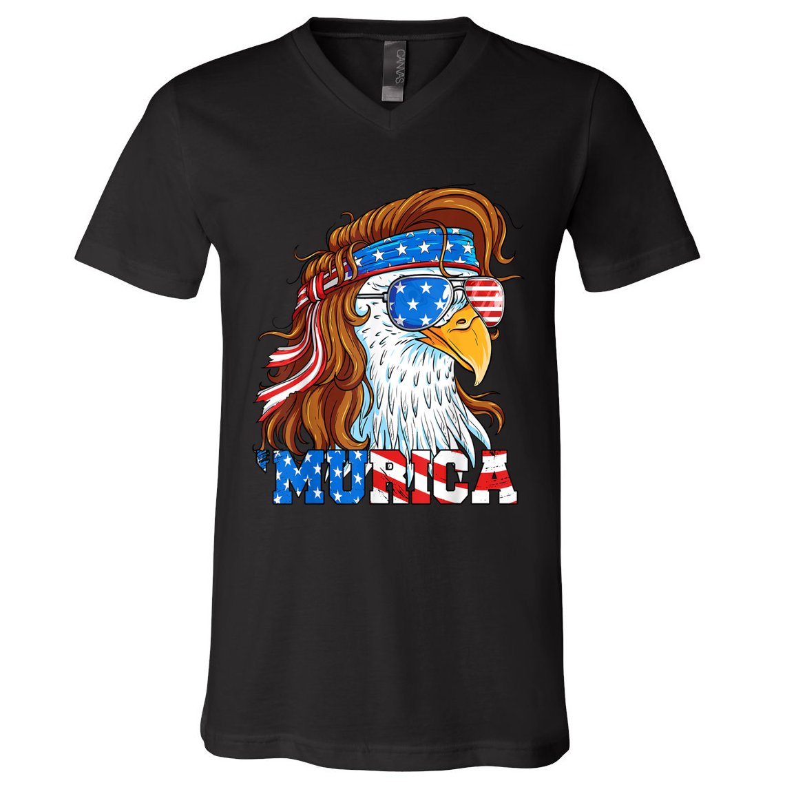 4th Of July Bald Eagle Mullet Murica Usa Usa Merica V-Neck T-Shirt