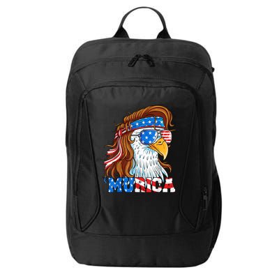 4th Of July Bald Eagle Mullet Murica Usa Usa Merica City Backpack