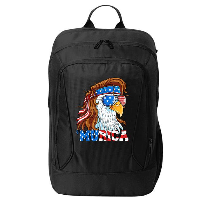 4th Of July Bald Eagle Mullet Murica Usa Usa Merica City Backpack