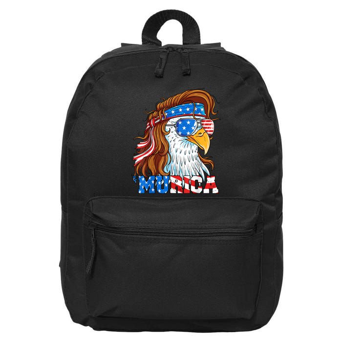 4th Of July Bald Eagle Mullet Murica Usa Usa Merica 16 in Basic Backpack