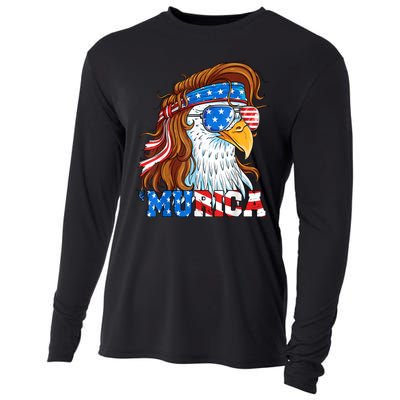 4th Of July Bald Eagle Mullet Murica Usa Usa Merica Cooling Performance Long Sleeve Crew