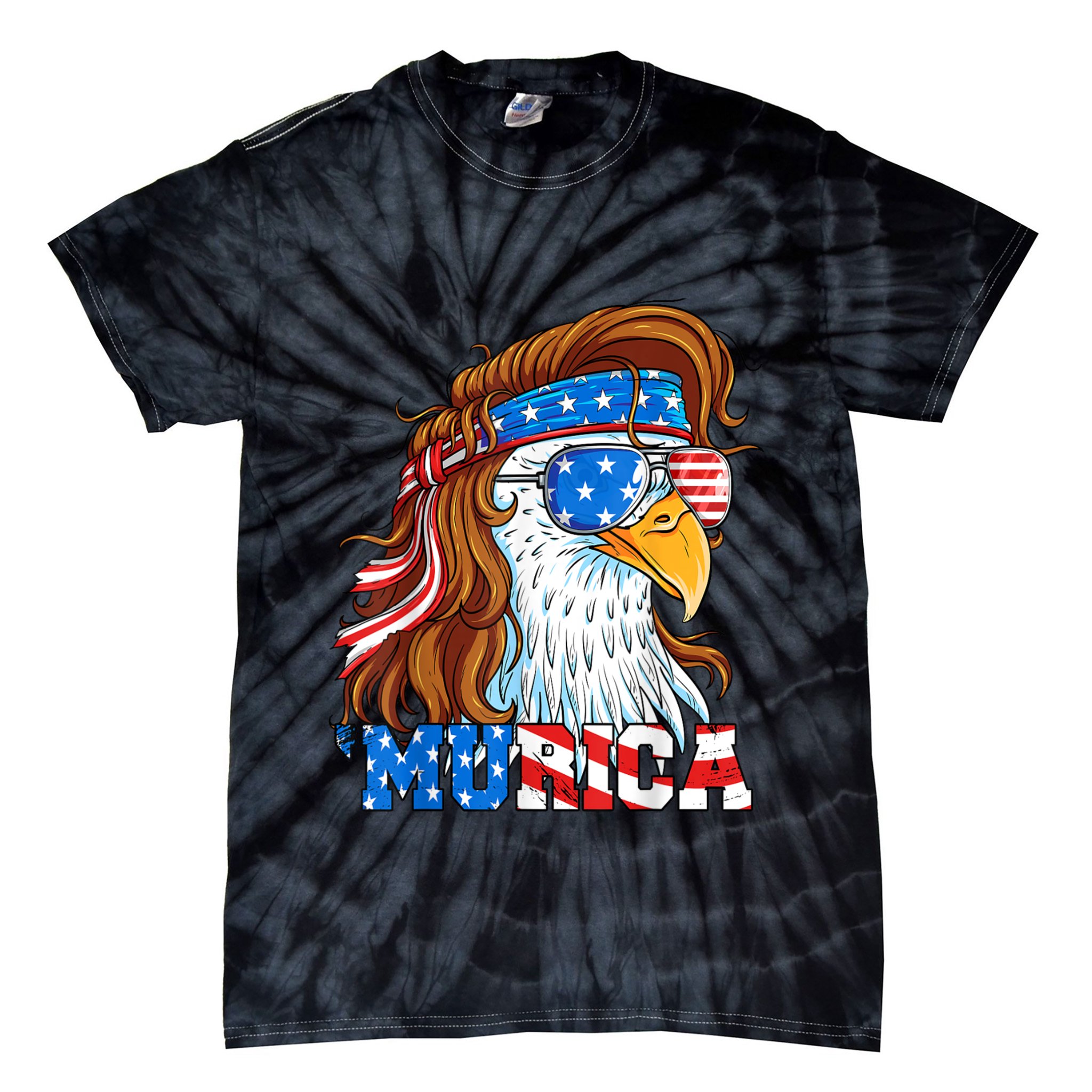 4th Of July Bald Eagle Mullet Murica Usa Usa Merica Tie-Dye T-Shirt