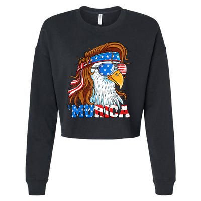 4th Of July Bald Eagle Mullet Murica Usa Usa Merica Cropped Pullover Crew