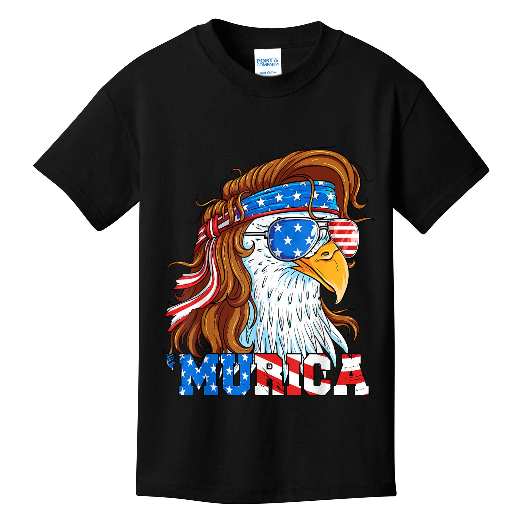 4th Of July Bald Eagle Mullet Murica Usa Usa Merica Kids T-Shirt