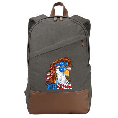4th Of July Bald Eagle Mullet Murica Usa Usa Merica Cotton Canvas Backpack