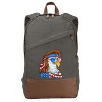 4th Of July Bald Eagle Mullet Murica Usa Usa Merica Cotton Canvas Backpack