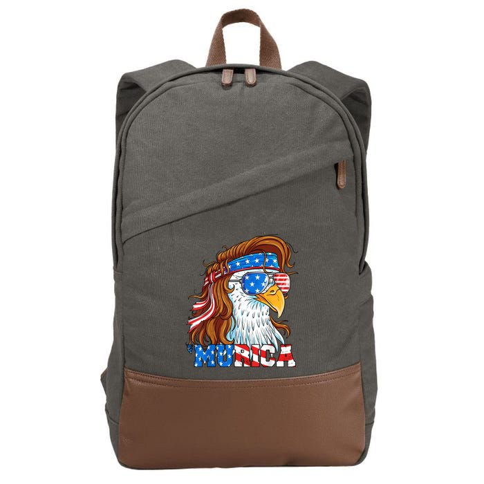 4th Of July Bald Eagle Mullet Murica Usa Usa Merica Cotton Canvas Backpack