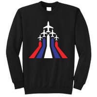 4th Of July Airplane Jet American Flag Red White Blue In Sky Sweatshirt