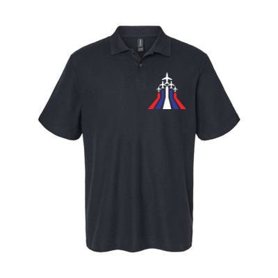 4th Of July Airplane Jet American Flag Red White Blue In Sky Softstyle Adult Sport Polo