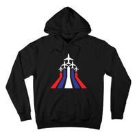 4th Of July Airplane Jet American Flag Red White Blue In Sky Tall Hoodie