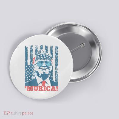 4th Of July Bald Eagle Mullet Murica Usa Usa Merica Button