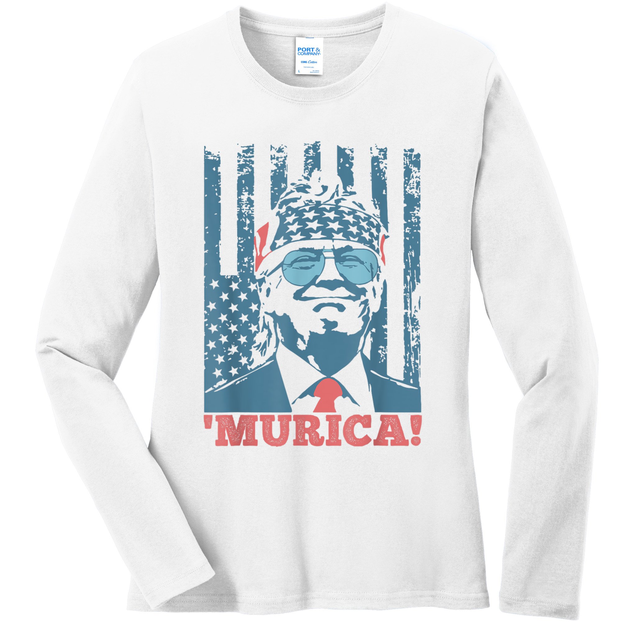 4th Of July Bald Eagle Mullet Murica Usa Usa Merica Ladies Long Sleeve Shirt