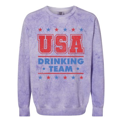 4th of July Beer Alcohol Drinker USA Drinking Team Colorblast Crewneck Sweatshirt