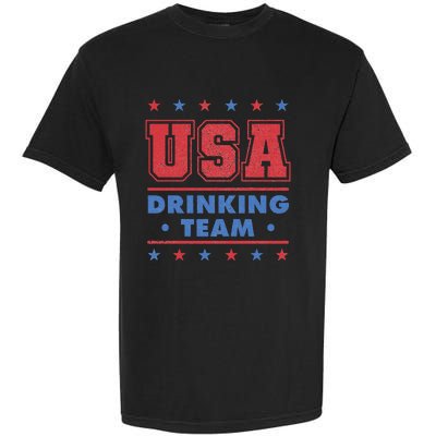 4th of July Beer Alcohol Drinker USA Drinking Team Garment-Dyed Heavyweight T-Shirt