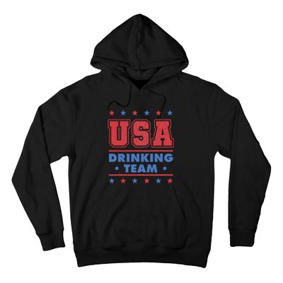 4th of July Beer Alcohol Drinker USA Drinking Team Hoodie