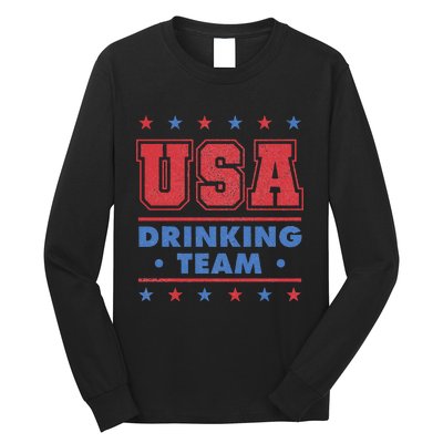 4th of July Beer Alcohol Drinker USA Drinking Team Long Sleeve Shirt