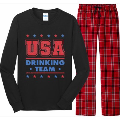 4th of July Beer Alcohol Drinker USA Drinking Team Long Sleeve Pajama Set