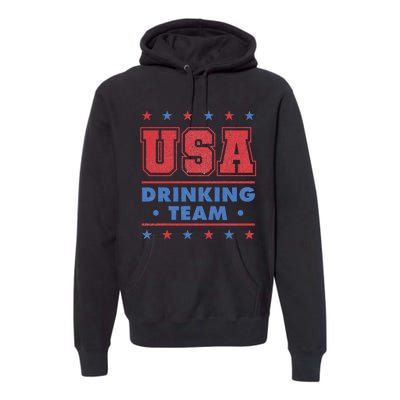 4th of July Beer Alcohol Drinker USA Drinking Team Premium Hoodie