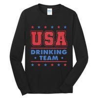 4th of July Beer Alcohol Drinker USA Drinking Team Tall Long Sleeve T-Shirt