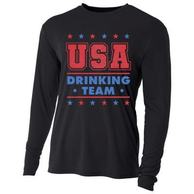 4th of July Beer Alcohol Drinker USA Drinking Team Cooling Performance Long Sleeve Crew