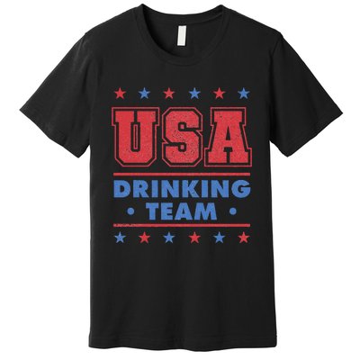 4th of July Beer Alcohol Drinker USA Drinking Team Premium T-Shirt