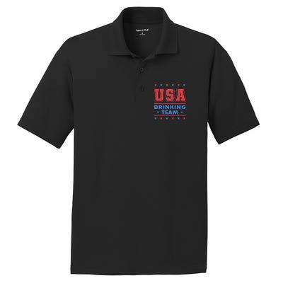 4th of July Beer Alcohol Drinker USA Drinking Team PosiCharge RacerMesh Polo