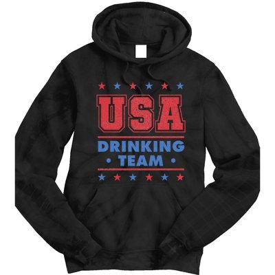 4th of July Beer Alcohol Drinker USA Drinking Team Tie Dye Hoodie