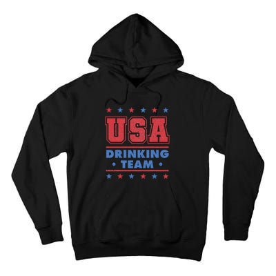 4th of July Beer Alcohol Drinker USA Drinking Team Tall Hoodie