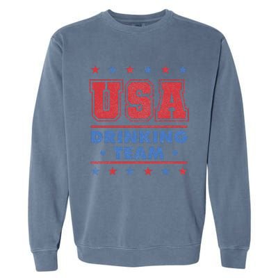 4th of July Beer Alcohol Drinker USA Drinking Team Garment-Dyed Sweatshirt