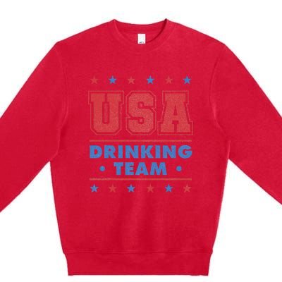 4th of July Beer Alcohol Drinker USA Drinking Team Premium Crewneck Sweatshirt