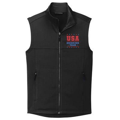 4th of July Beer Alcohol Drinker USA Drinking Team Collective Smooth Fleece Vest