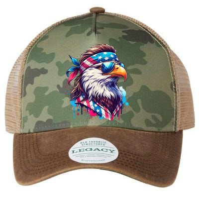 4th Of July Bald Eagle Mullet Murica Usa Usa Merica Legacy Tie Dye Trucker Hat