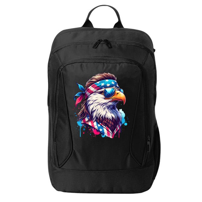 4th Of July Bald Eagle Mullet Murica Usa Usa Merica City Backpack