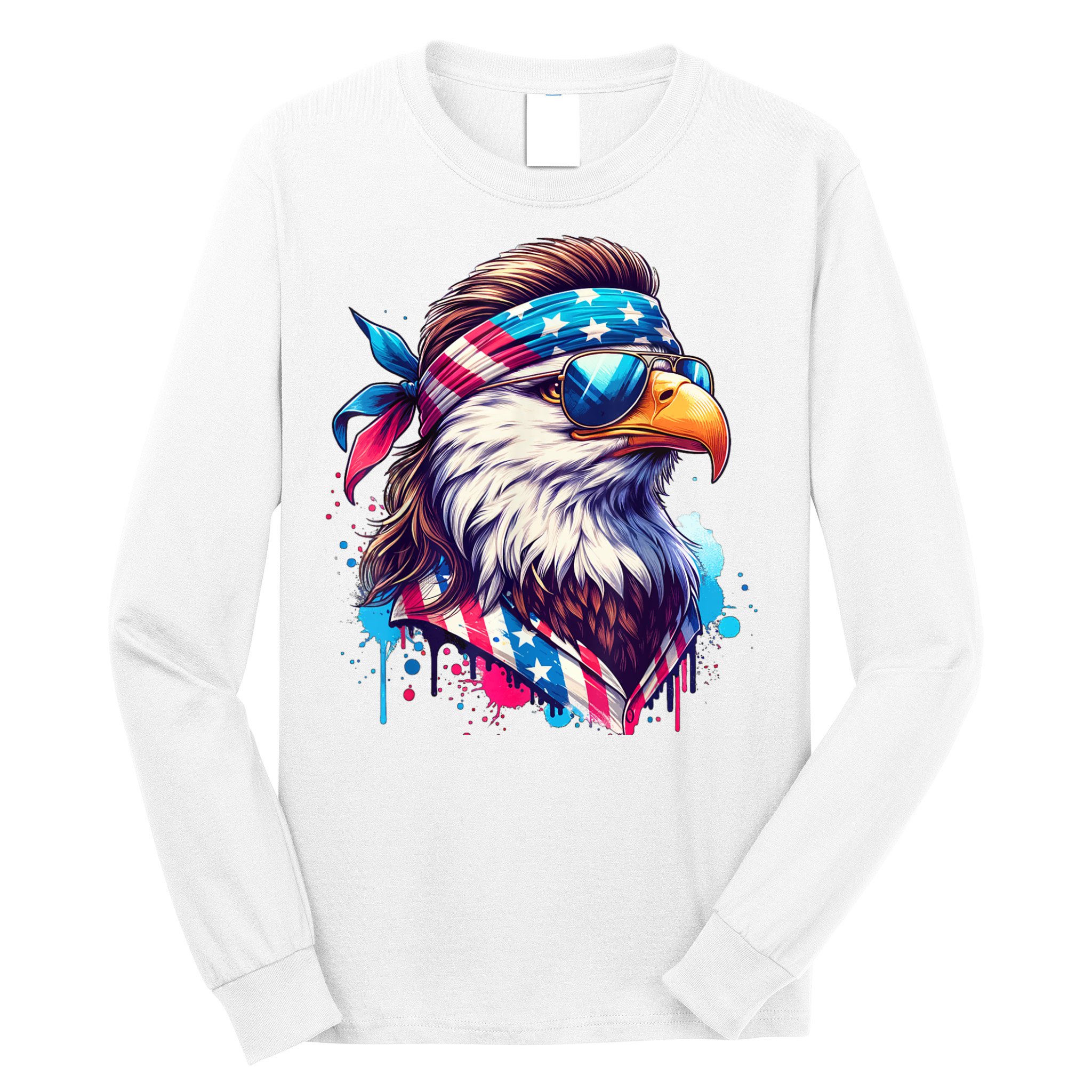 4th Of July Bald Eagle Mullet Murica Usa Usa Merica Long Sleeve Shirt