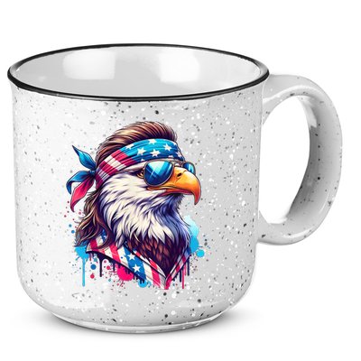 4th Of July Bald Eagle Mullet Murica Usa Usa Merica 15oz Campfire Ceramic Mug