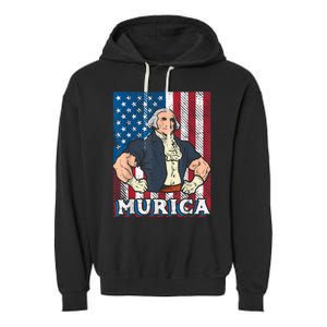 4th Of July Bald Eagle Mullet Murica Usa Usa Merica Garment-Dyed Fleece Hoodie