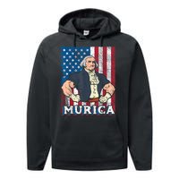 4th Of July Bald Eagle Mullet Murica Usa Usa Merica Performance Fleece Hoodie