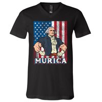 4th Of July Bald Eagle Mullet Murica Usa Usa Merica V-Neck T-Shirt