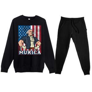 4th Of July Bald Eagle Mullet Murica Usa Usa Merica Premium Crewneck Sweatsuit Set