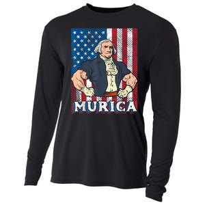 4th Of July Bald Eagle Mullet Murica Usa Usa Merica Cooling Performance Long Sleeve Crew