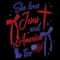 4th Of July She Loves Jesus And America Too Christian Faith 16 in Basic Backpack
