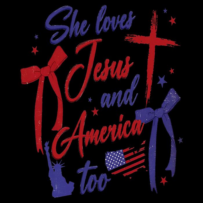 4th Of July She Loves Jesus And America Too Christian Faith 16 in Basic Backpack