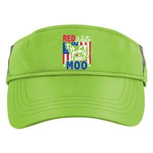 4th Of July Us Flag Red White Moo Farmer Cow Meaningful Gift Adult Drive Performance Visor