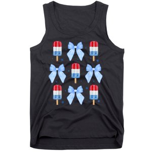 4th Of July Cute Popsicle Bows Patriotic Tank Top