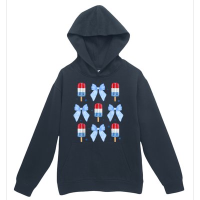 4th Of July Cute Popsicle Bows Patriotic Urban Pullover Hoodie